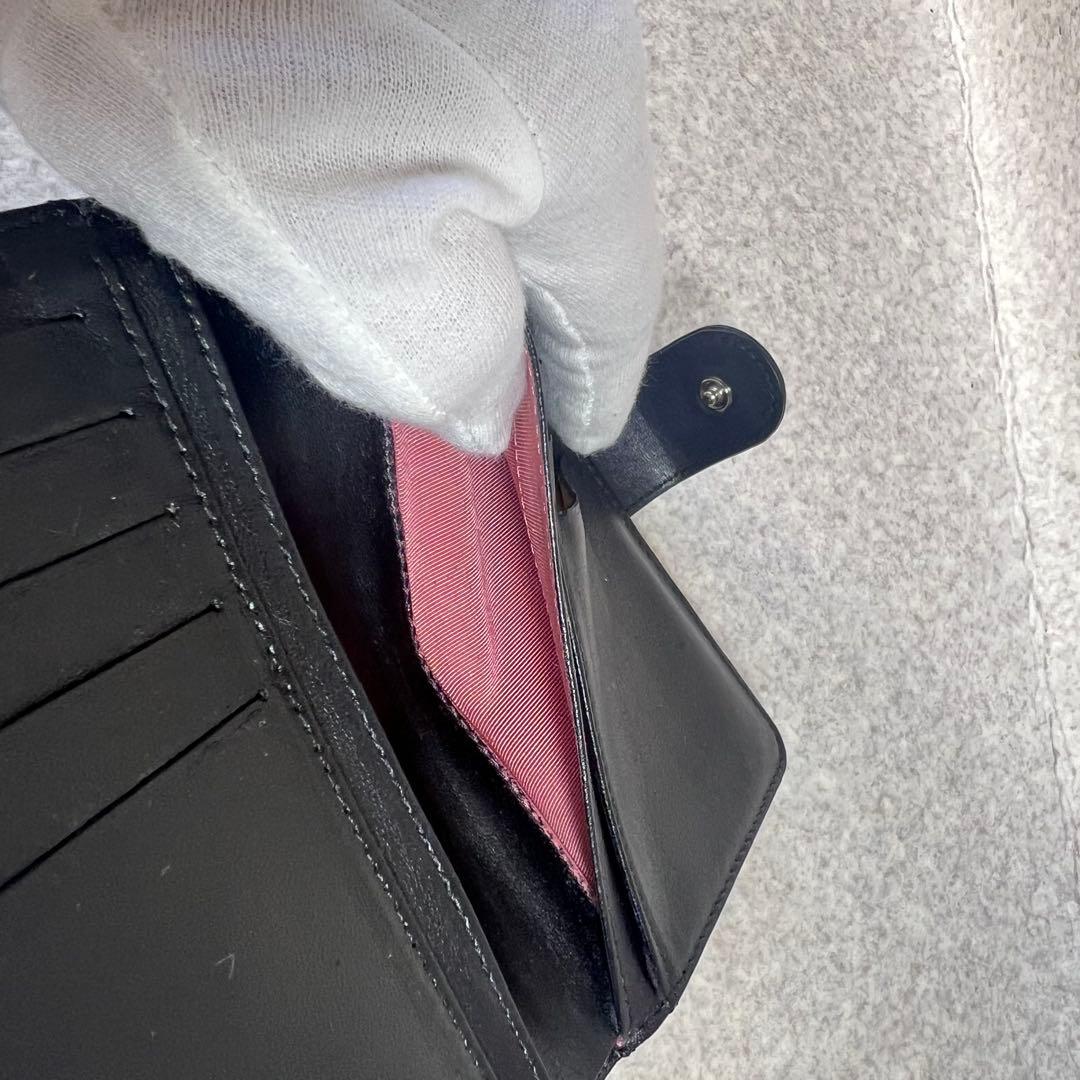 超美品CHANEL マトラッセココマークコンパクト二つ折り財布ブラック