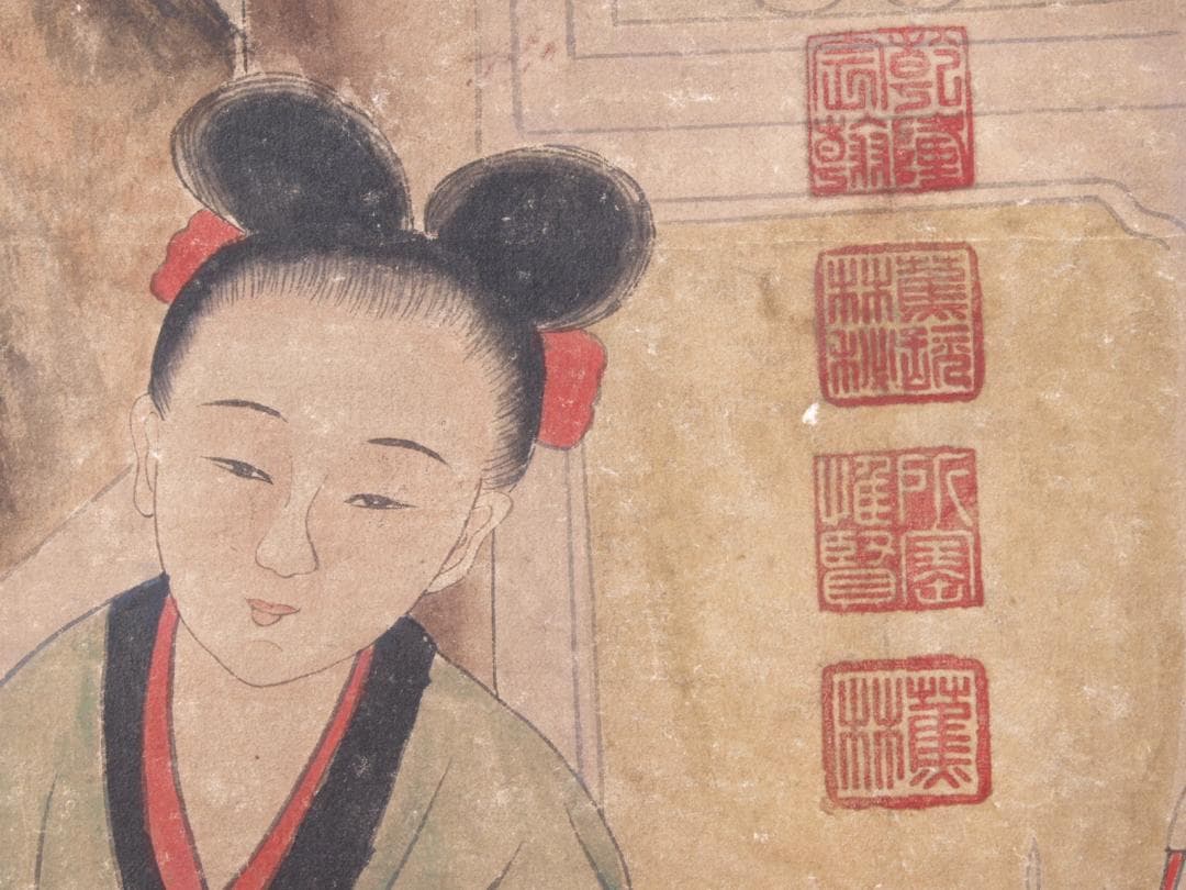 【骨董掛け軸】人物図 中国夏珪　　 南宋時代 肉筆保證 AK708A12-2