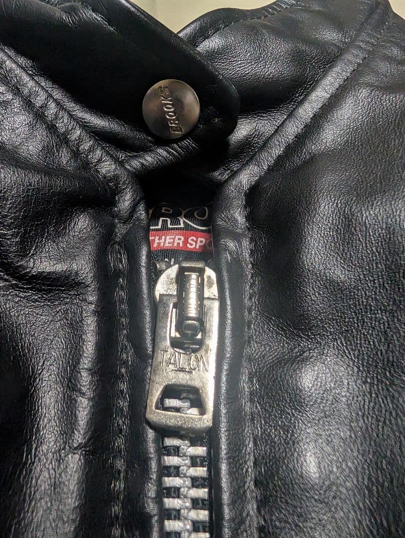 BROOKS ブラックレザーシングルライダースジャケット ヴィンテージ BUCO