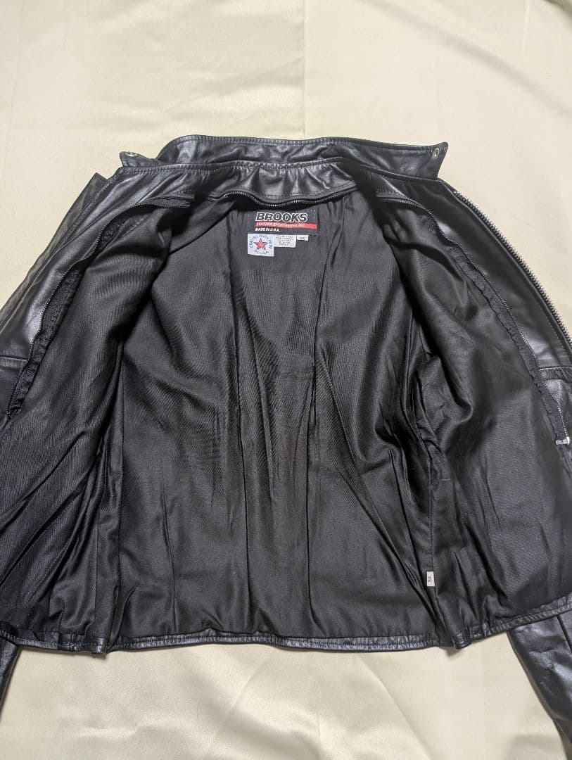 BROOKS ブラックレザーシングルライダースジャケット ヴィンテージ BUCO