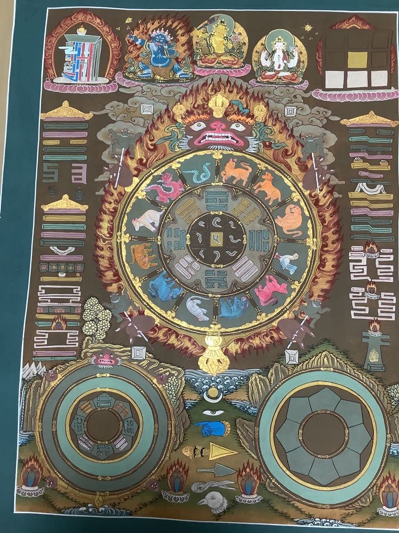 《 チベット密教　新品　送料込み 》 チベタンカレンダー　タンカ　曼荼羅　手描き