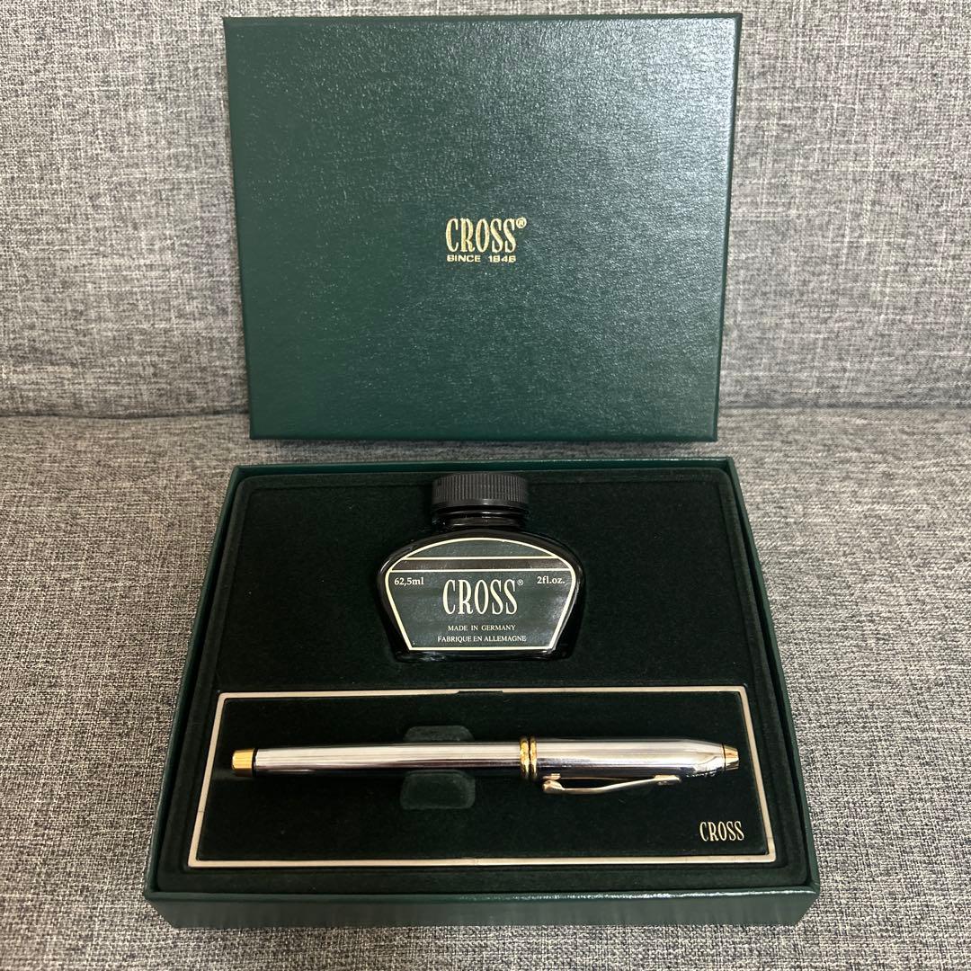 Cross クロス　万年筆　ギフト　グリーンインクボトル　タウンゼント　ゴールド