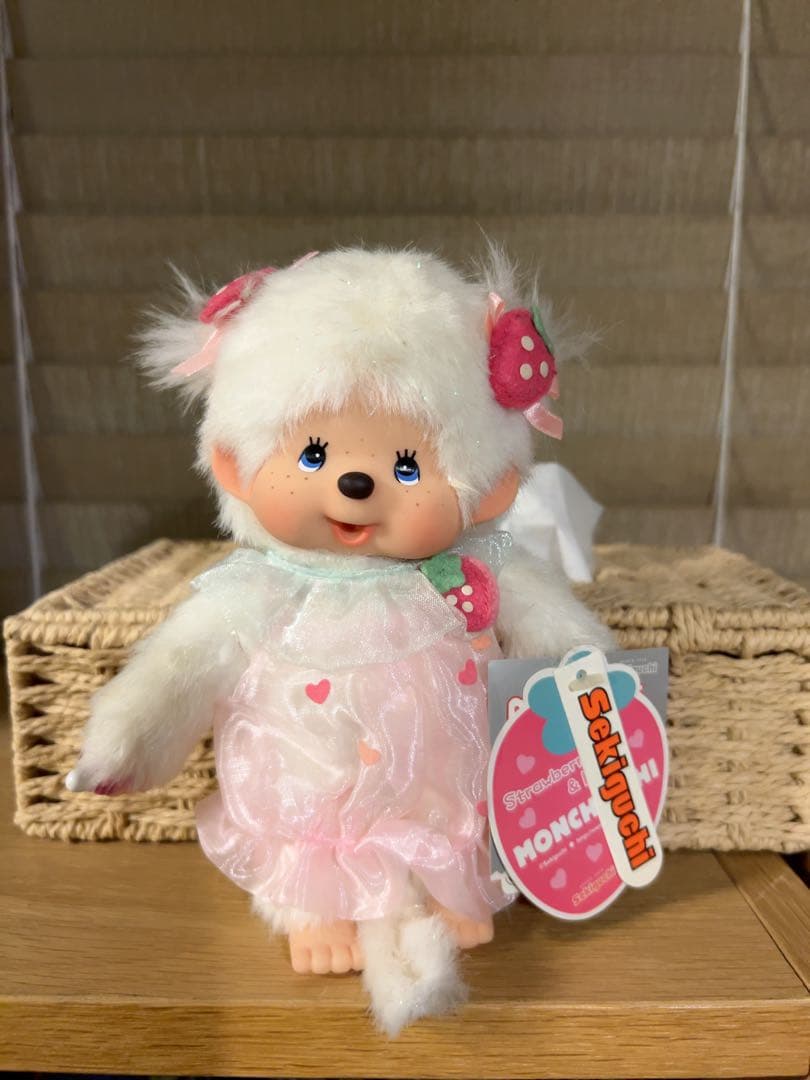 【新品】Monchhichi モンチッチ ストロベリー&ハート ぬいぐるみ