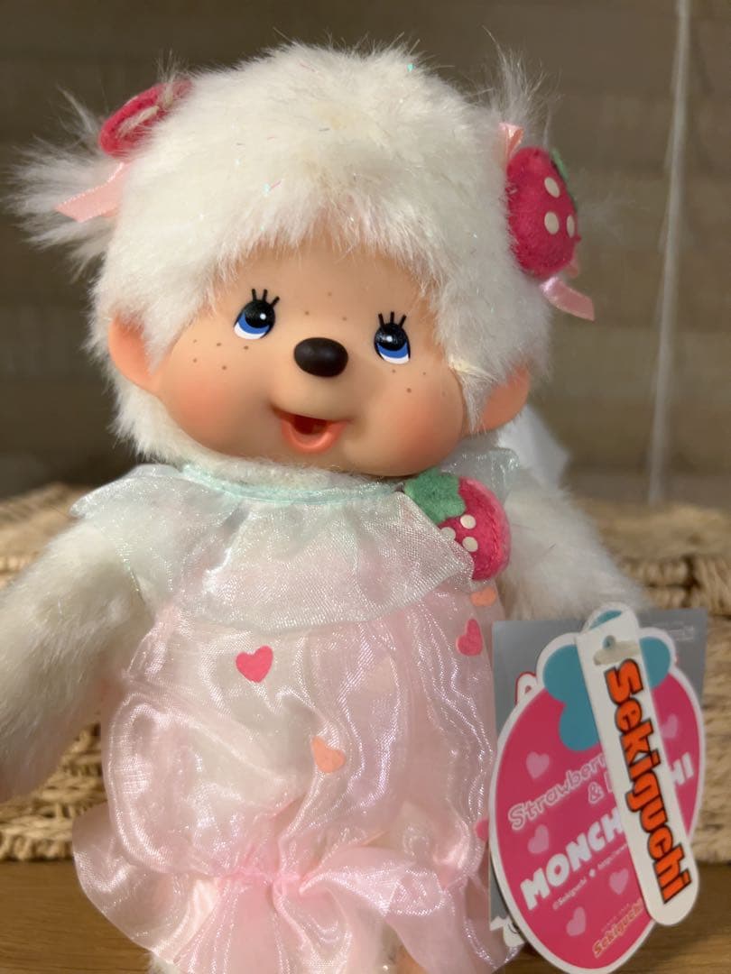 【新品】Monchhichi モンチッチ ストロベリー&ハート ぬいぐるみ