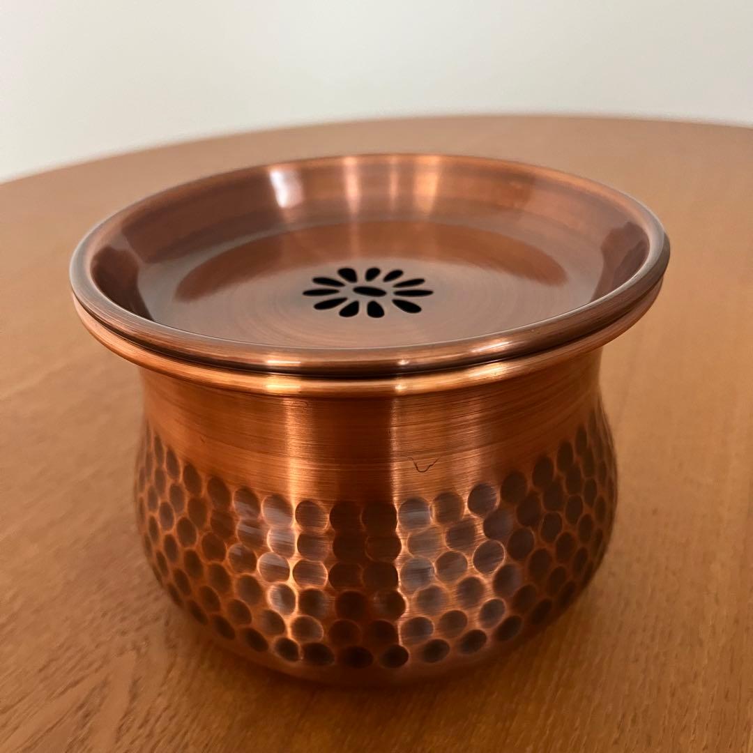 【新品】【未使用】　茶道具　鎚目純銅　建水
