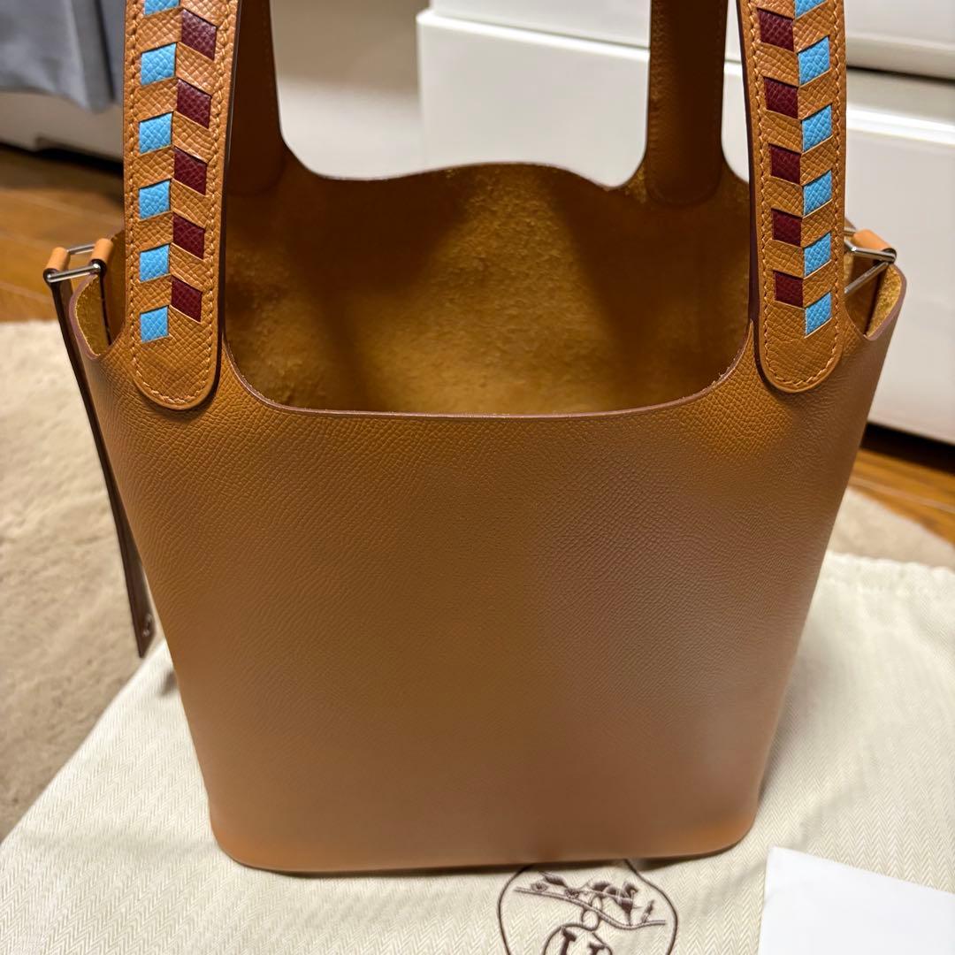 HERMES ピコタンロック MM トレサージュ　ゴールド　ハンドバッグ