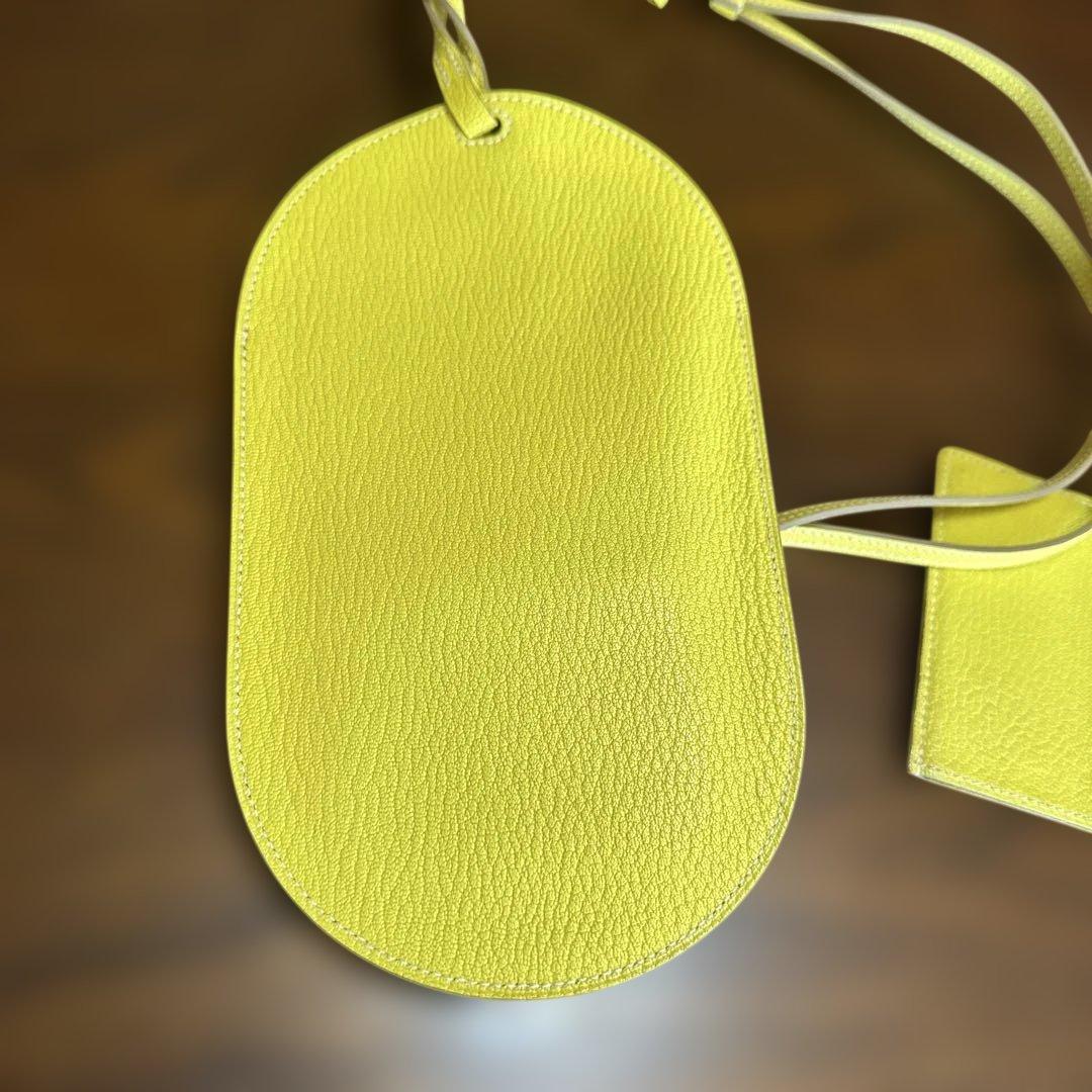 え*り様 エルメス　イエロー レザー スマホショルダーバッグ