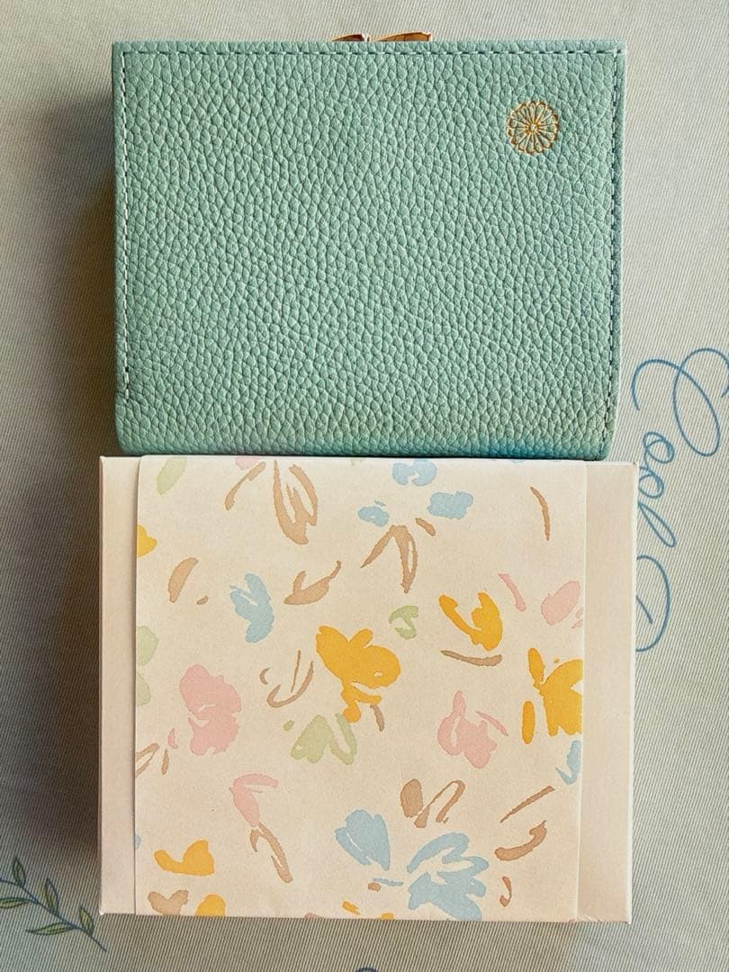 皇居　がま口　水色　ブルー