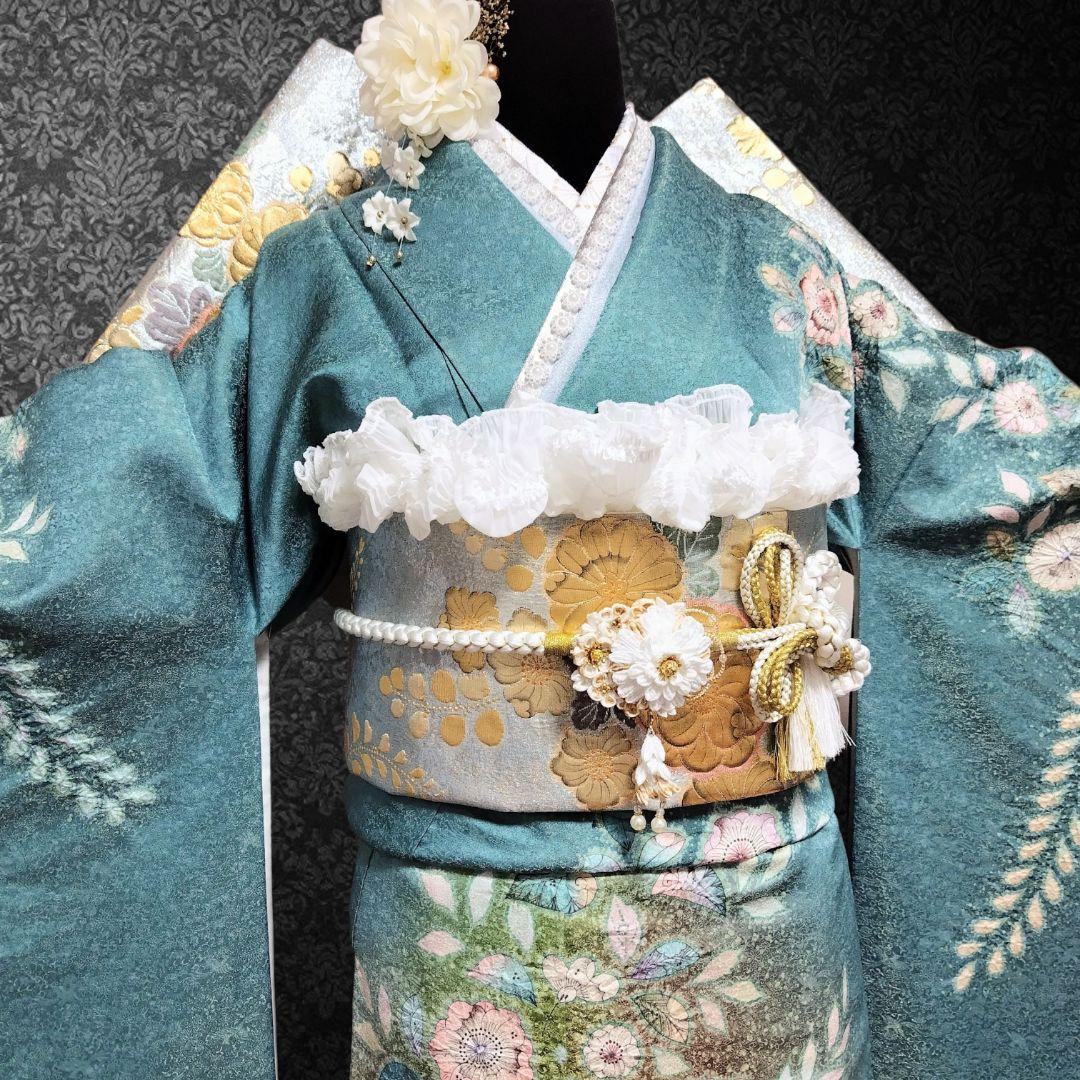 お直し無料！振袖フルセット(8点)・辻ヶ花・辻が花・絞り・作家物・翠山工房・落款