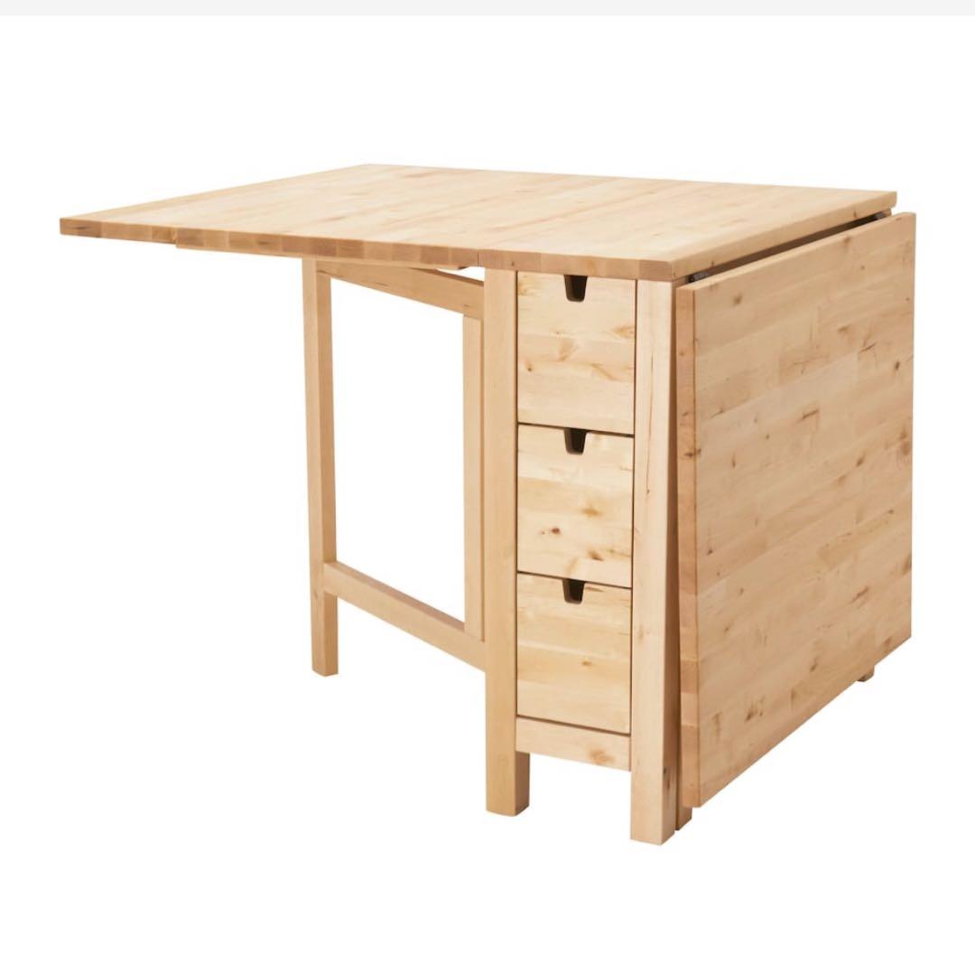 無垢材 折りたたみ式テーブル