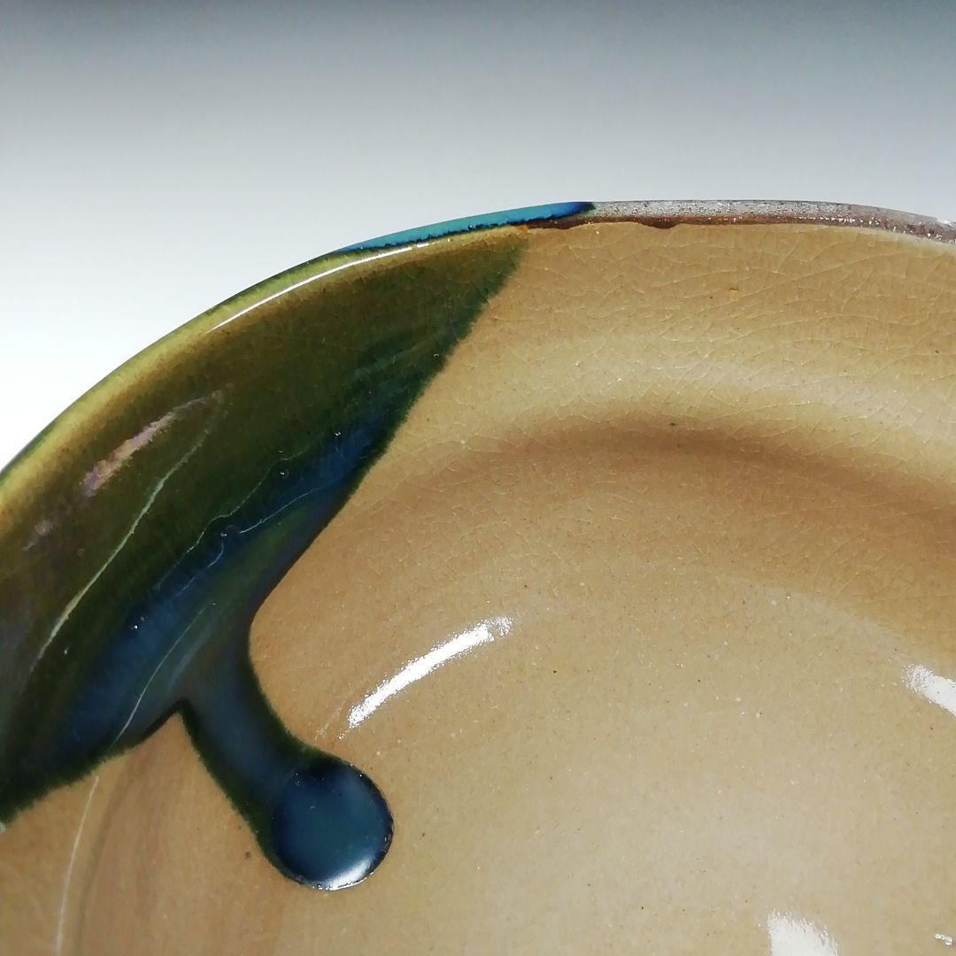 Ｔ５５８　茶碗　『鳴海織部』『御題茶碗』『景陶 造』　共箱　抹茶碗　茶道具