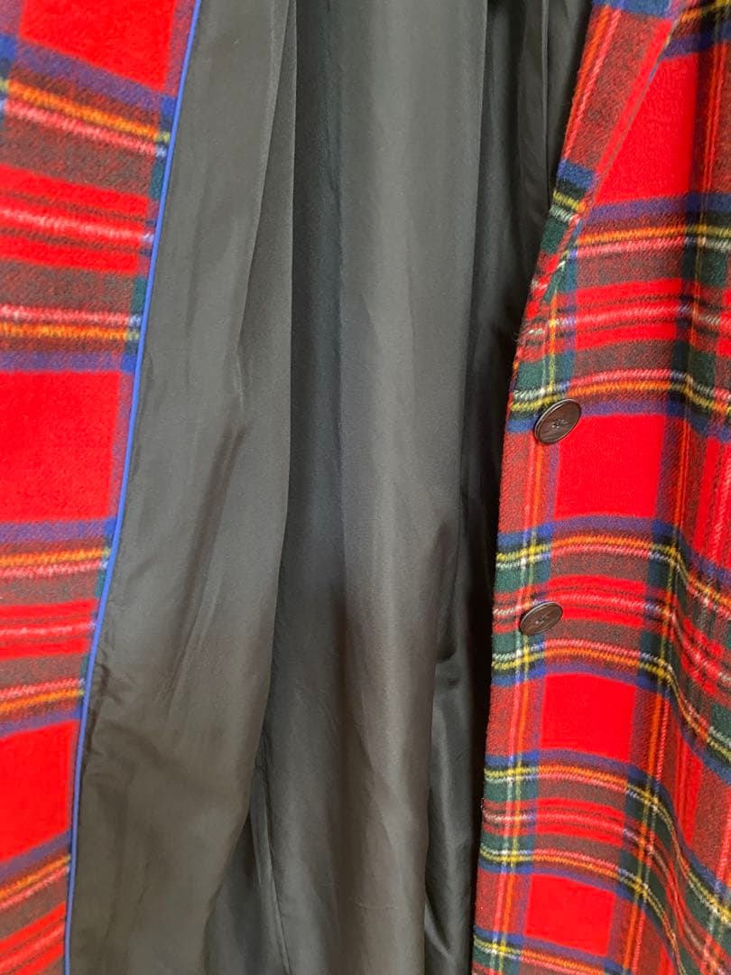 ZARA trf チェック柄 赤　チェスターコート ロングコート　秋冬