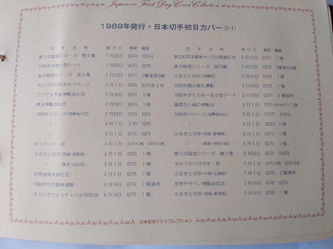 初日カバー 1989年 平成元年 巳年 記念切手 切手 59通ファイル2冊 新品