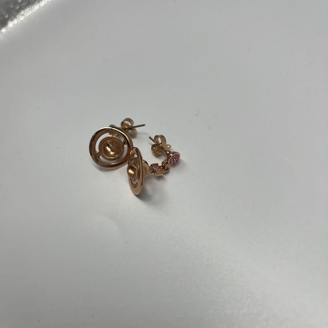 極美品 ヴィヴィアンウエストウッド ピアス タイニー オーブ ピンクゴールド