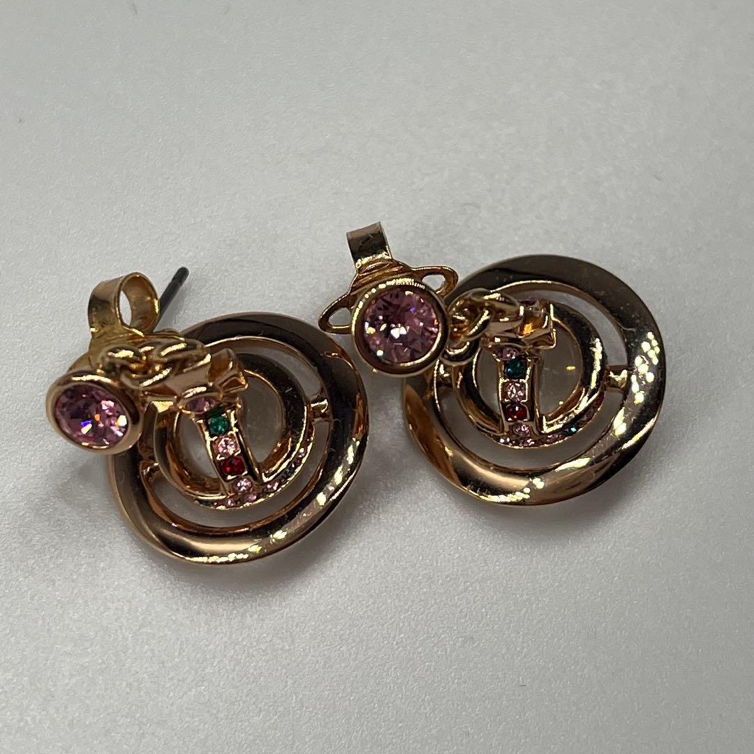 極美品 ヴィヴィアンウエストウッド ピアス タイニー オーブ ピンクゴールド