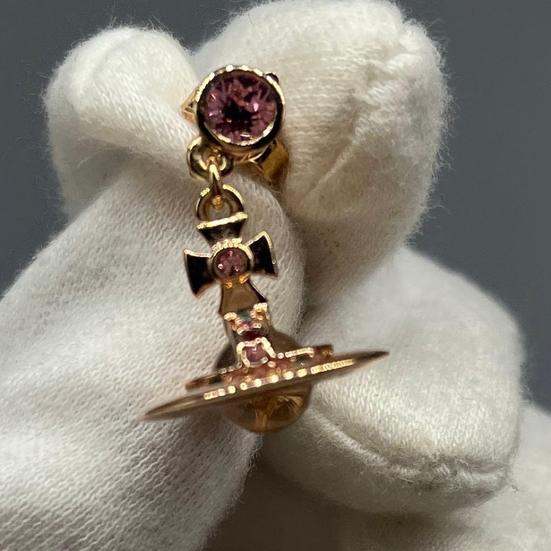 極美品 ヴィヴィアンウエストウッド ピアス タイニー オーブ ピンクゴールド