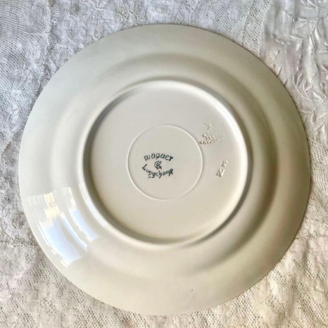 ロンシャンすずらんプレート平皿2枚セット　フランスアンティークミュゲスズラン鈴蘭