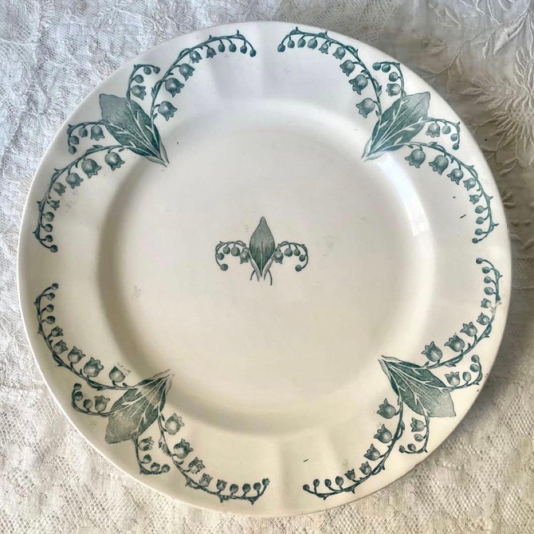 ロンシャンすずらんプレート平皿2枚セット　フランスアンティークミュゲスズラン鈴蘭