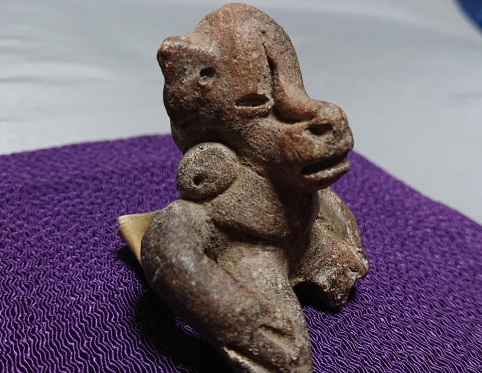 マヤ文明（古典期後期）ヤシュチラン遺跡出土　動物土偶