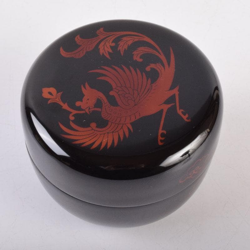 茶道具　山中塗　塗師　前端雅峯作　雲鳳凰蒔絵　大棗　共箱　V　8469