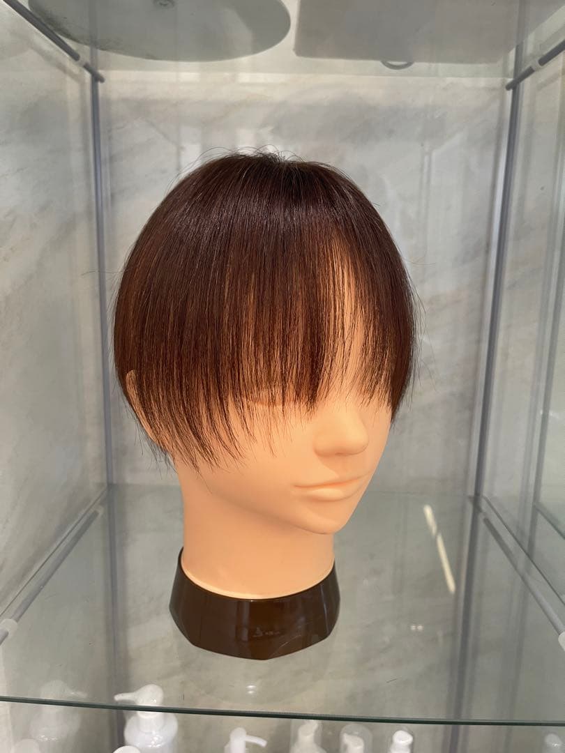 人毛100%ブラウンバランス調整ウィッグ