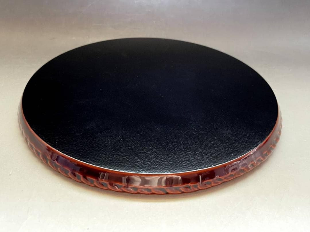 盆■丸盆 在銘 縄縁 春島造 桐箱入り 煎茶道具 煎茶盆 古美術 時代物 骨董■