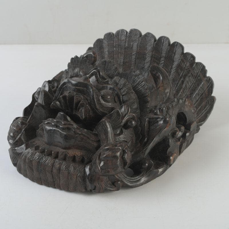 バリ島　インドネシア　木彫　ガルーダ　面　壁飾　C　8630