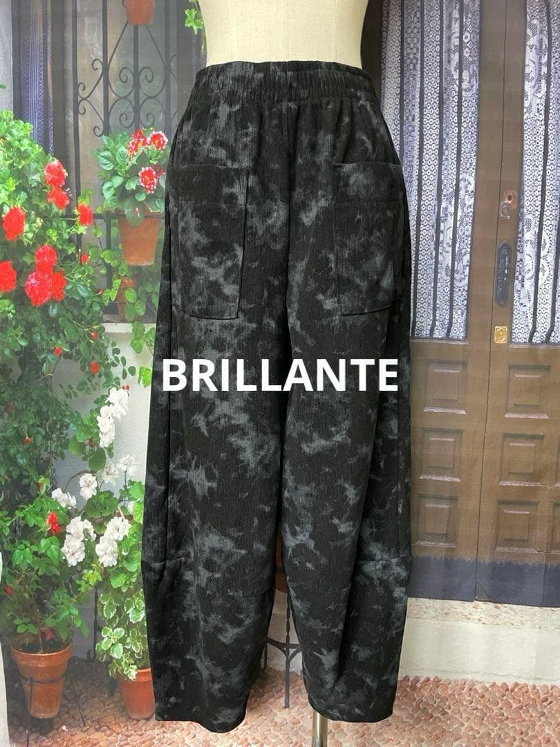 まー191新品BRILLANTE スモーク柄 コーデュロイコクーンパンツ