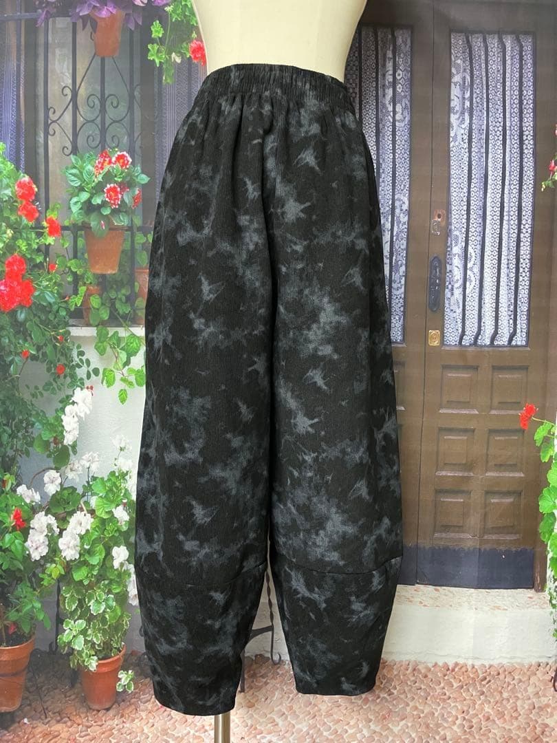 まー191新品BRILLANTE スモーク柄 コーデュロイコクーンパンツ