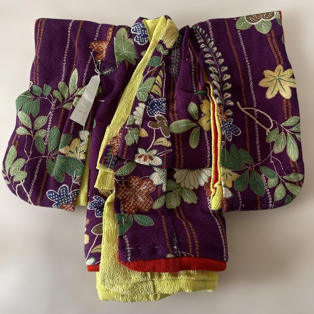 人形の着物　８号　二重　古布ちりめん　102503