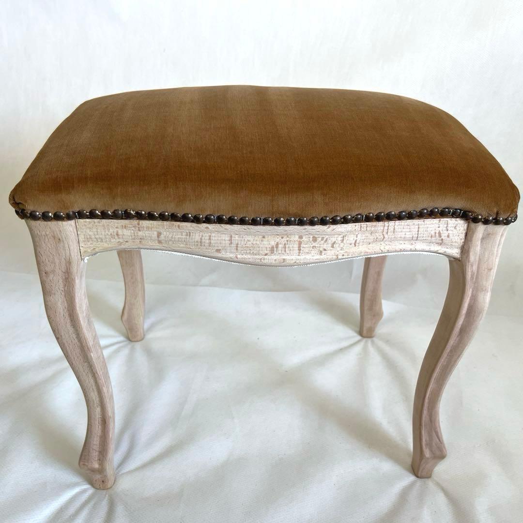 猫脚スツール・茶色 木製フレーム