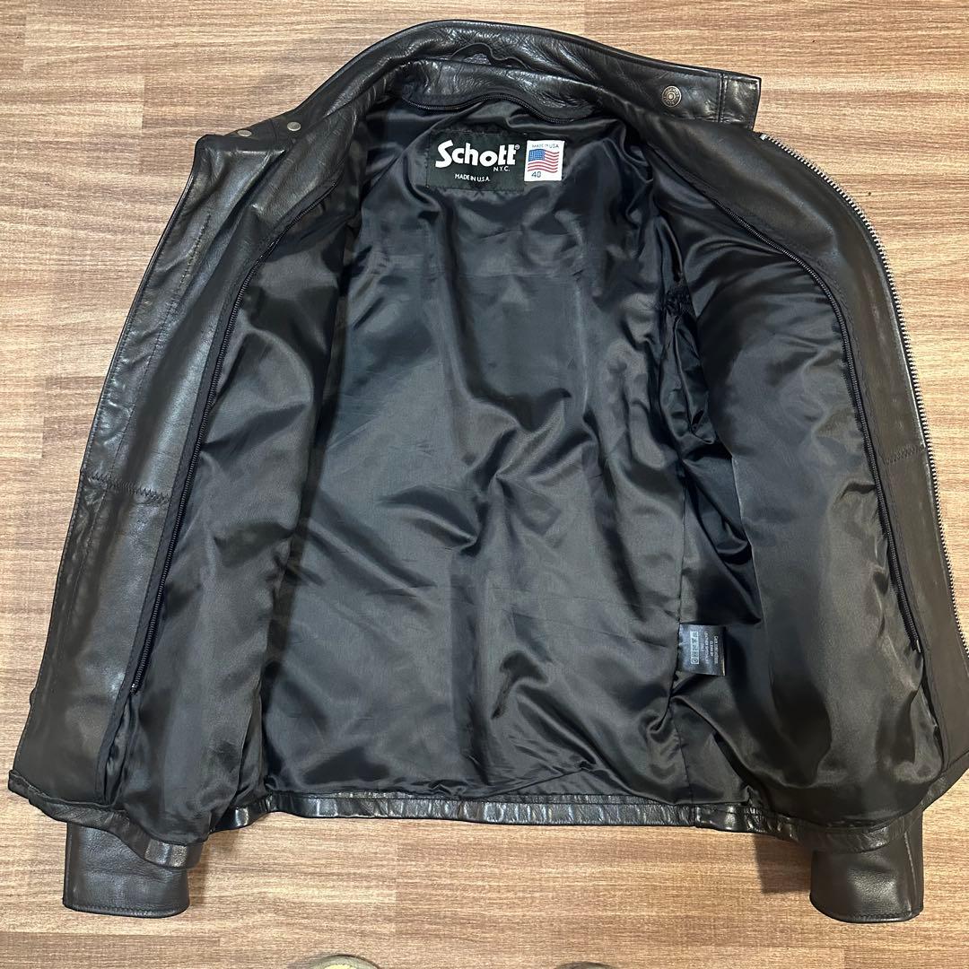 Schott 641 ショット　シングルライダースジャケット　ライナー付きレザー