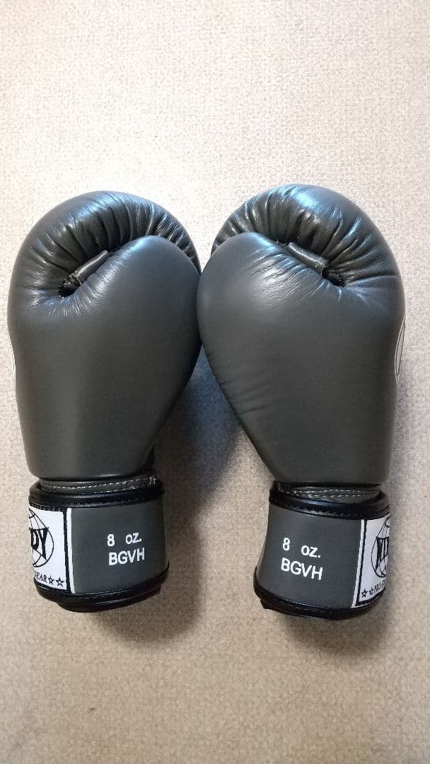 本革製WINDYボクシンググローブ 8oz 濃いグレー キックボクシング NP