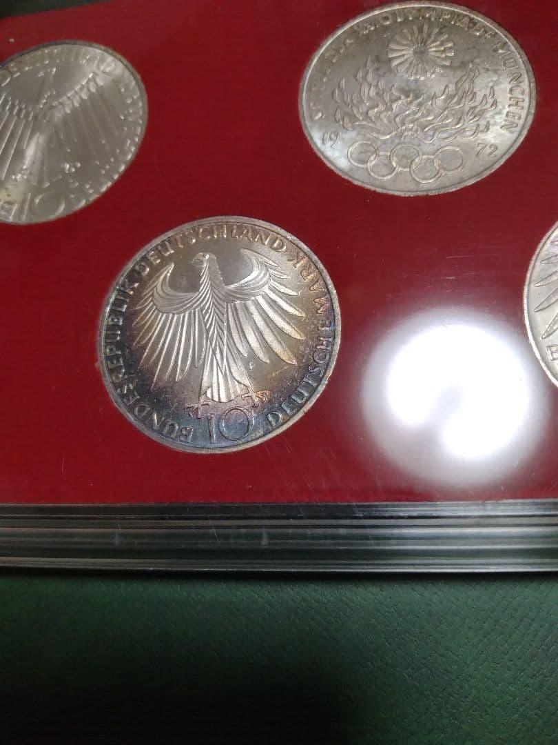 ミュンヘンオリンピック10マルク銀貨5種ケース入り!!