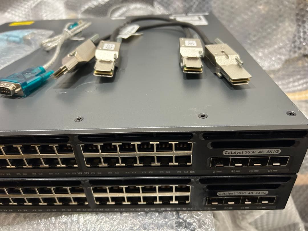 【CCNA、CCNP】2台セット スタックCisco L3スイッチ3650