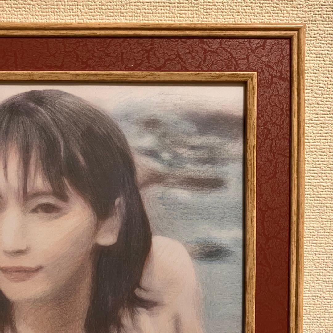 女優画⑦額装品　額縁寸法32.7㎝×24.0㎝×1.5㎝　色鉛筆画　定款付