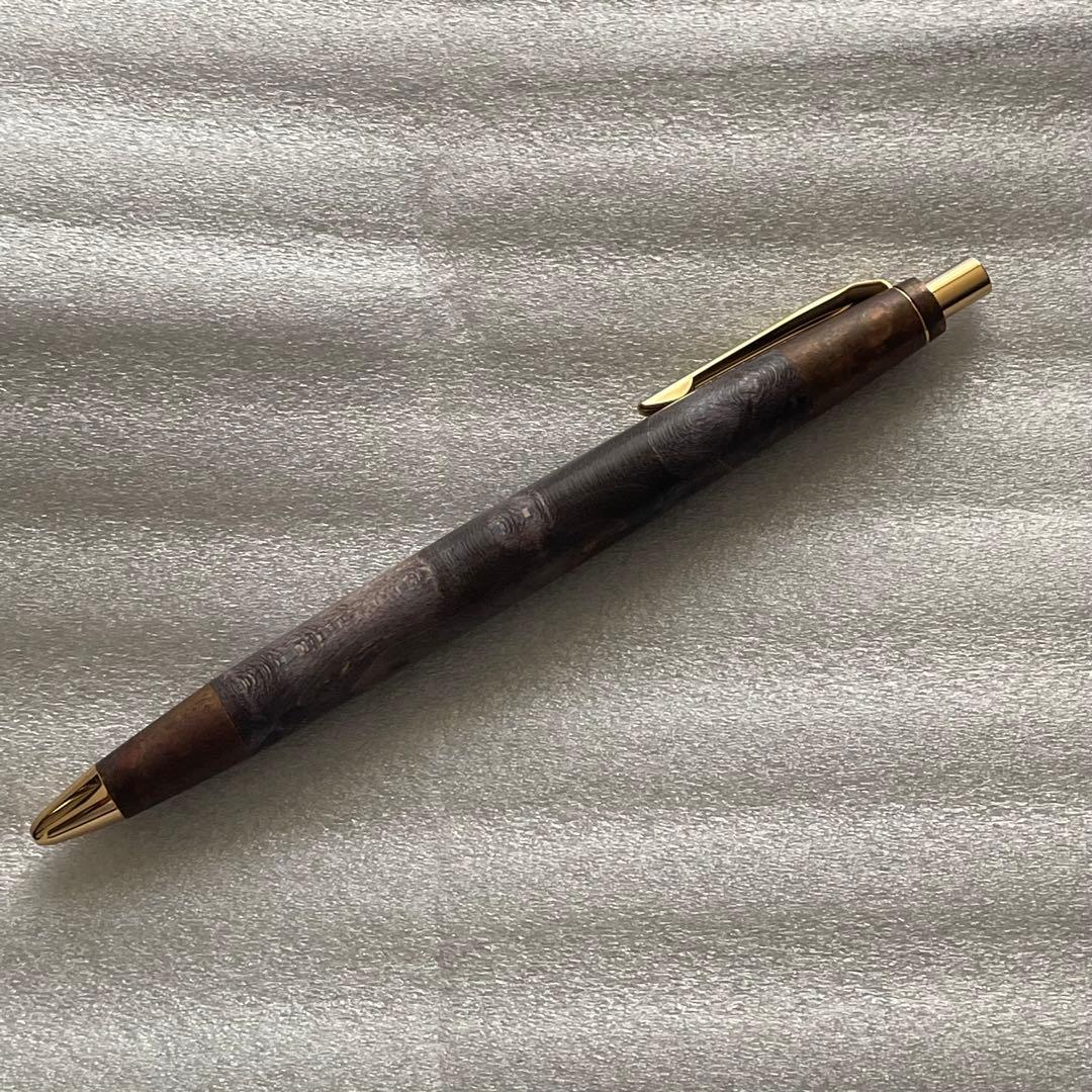 野原工芸楓スタビ斑紋孔雀色金具シャーペンゴールド金具