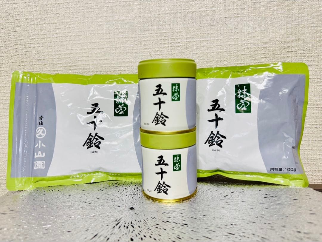 【新品・未開封】丸久小山園 抹茶 五十鈴　缶×2・袋100g×2 計4点セット