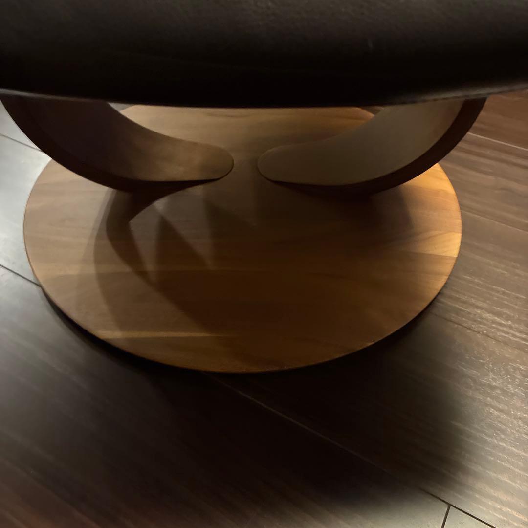 カリモク　ザファースト ダークブラウン オットマン レザー