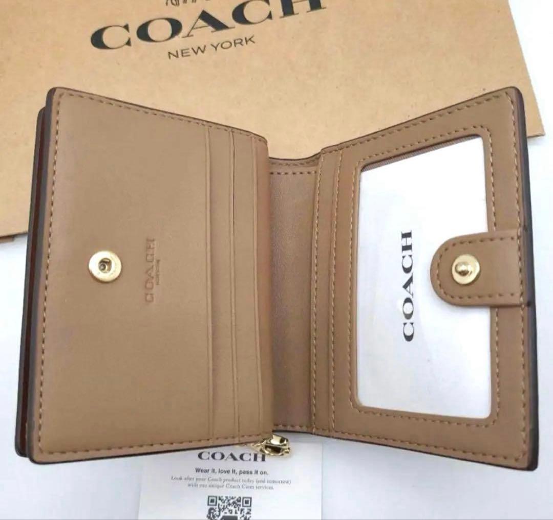 COACH　コーチ　折り財布　スナップウォレット　正規品CW789 タンブラウン