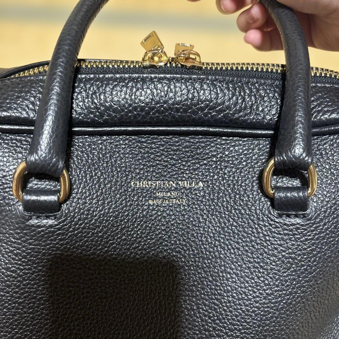 CHRISTIAN VILLA 黒 レザー ショルダーバッグ