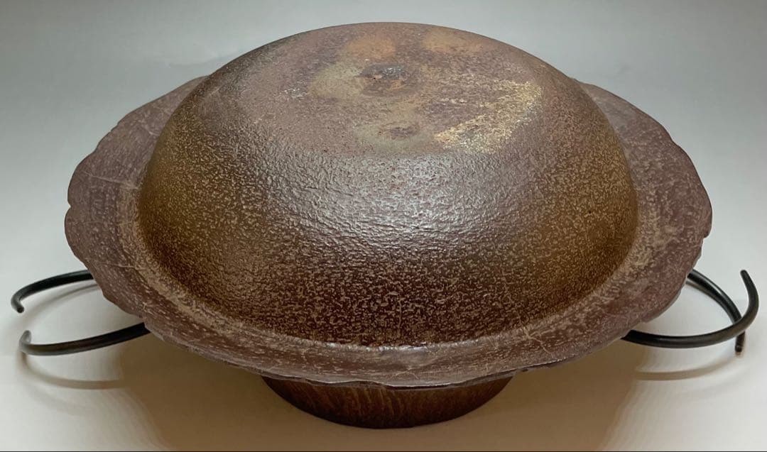 人間国宝　佐藤浄清　茶釜　雪景地紋　富士釜　釜釻　共箱　X803