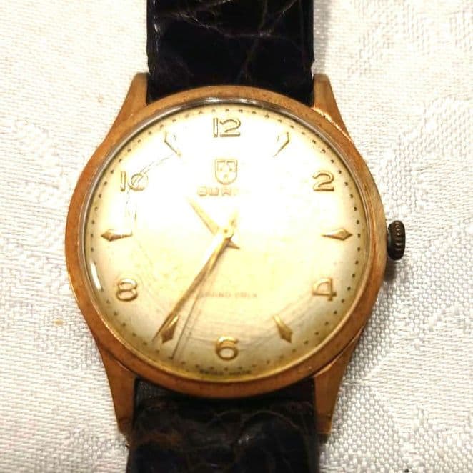 T*1様 【BUREN　SWISS製】 手巻き時計 ゴールドケースワニ皮ベルトア