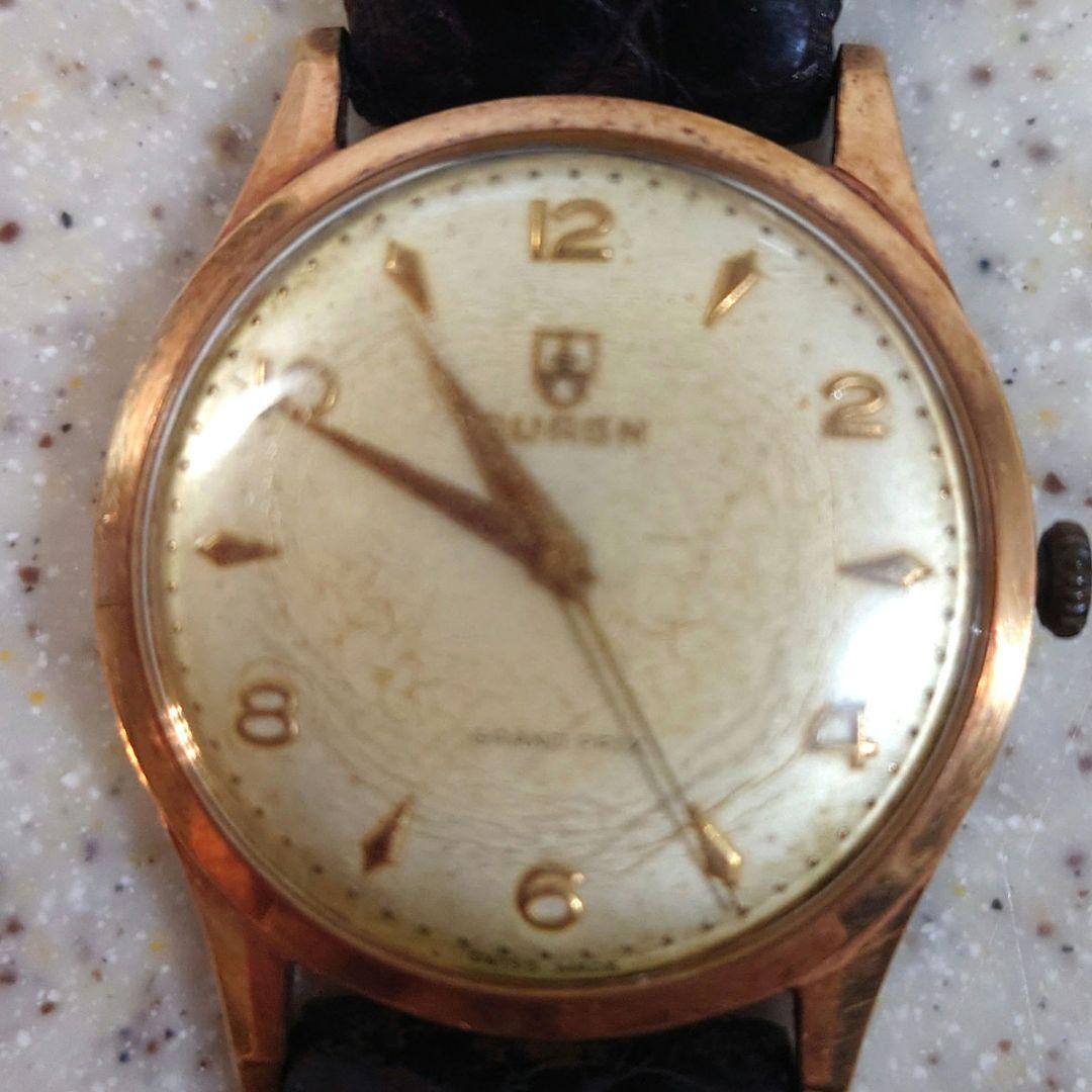T*1様 【BUREN　SWISS製】 手巻き時計 ゴールドケースワニ皮ベルトア