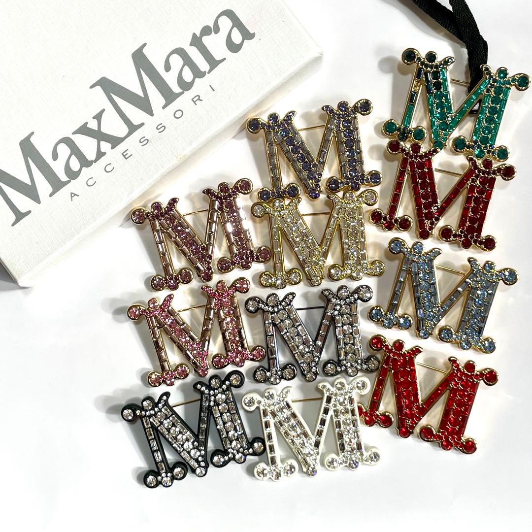 本当に素敵！Max mara クリスタル　ライラック　ブローチ ポーチなし