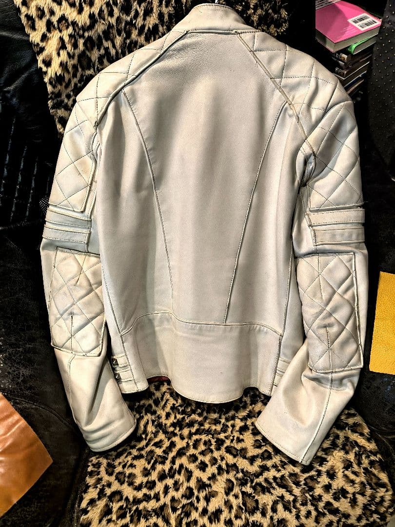 貴重 666 Triple Six レザージャケット 36 ホワイト 英国製