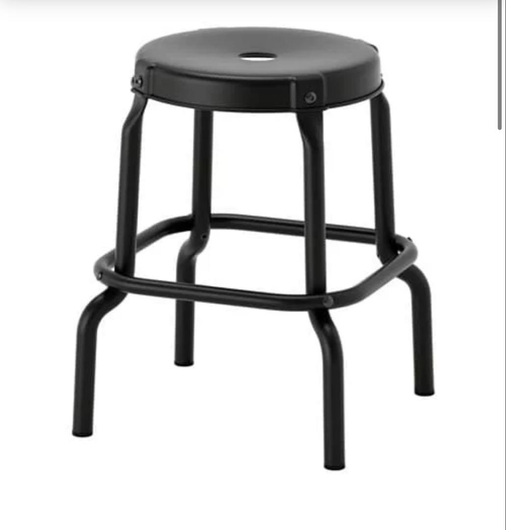 IKEAロースコグ スツール, ブラック　4脚セット