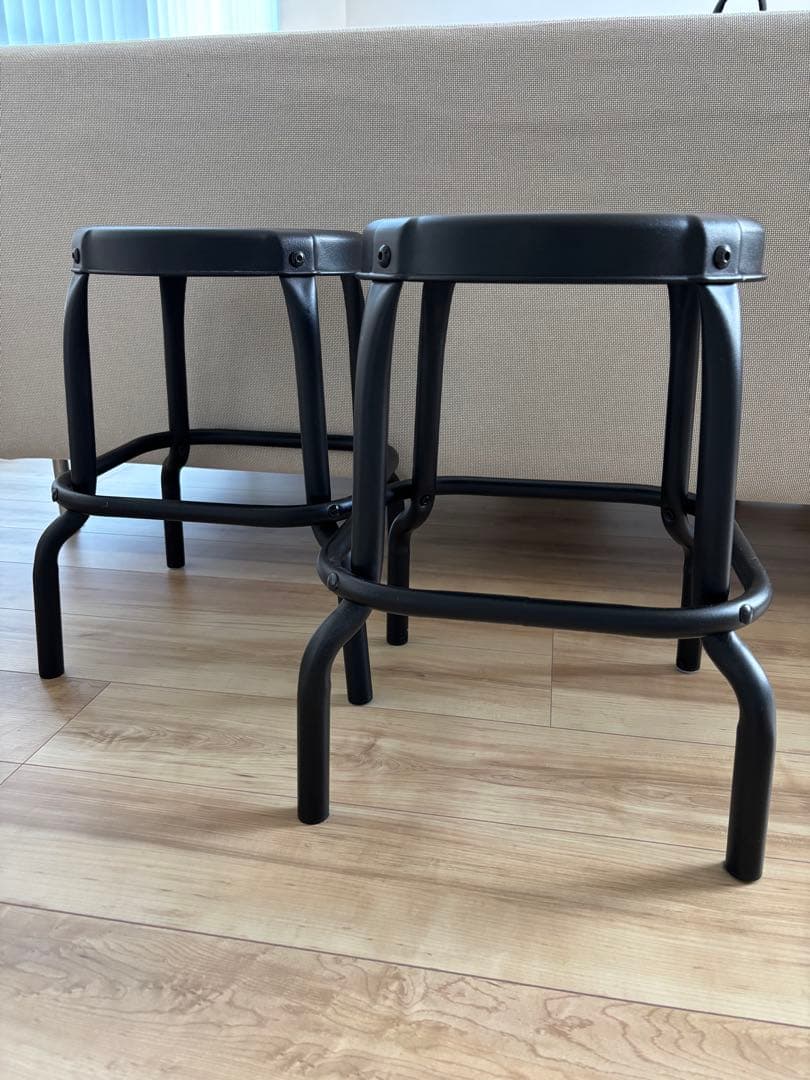 IKEAロースコグ スツール, ブラック　4脚セット