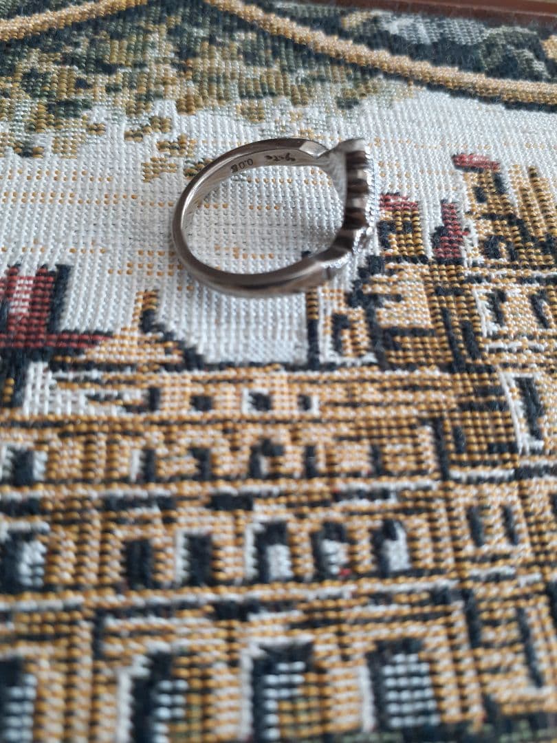 agete　silver　pt200　ダイヤモンドリング　9号