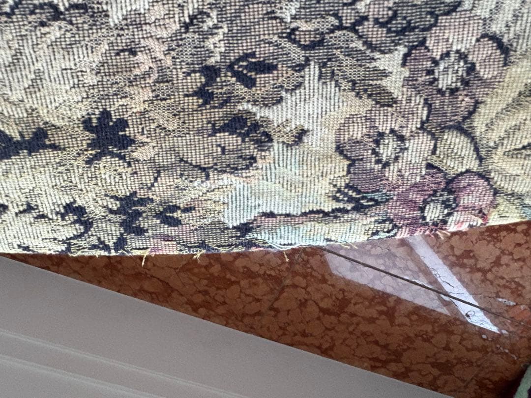 ✴︎イギリスヴィンテージ ソーイングボックス✴︎ 収納に ゴブラン織 木製 猫脚